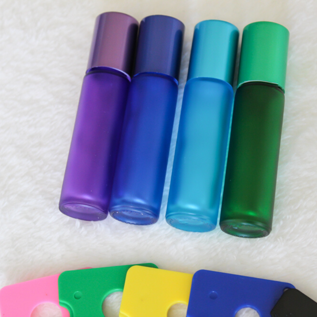 Essential Oil Frosted Glass Roller Bottles (sets of 4 or 8)
