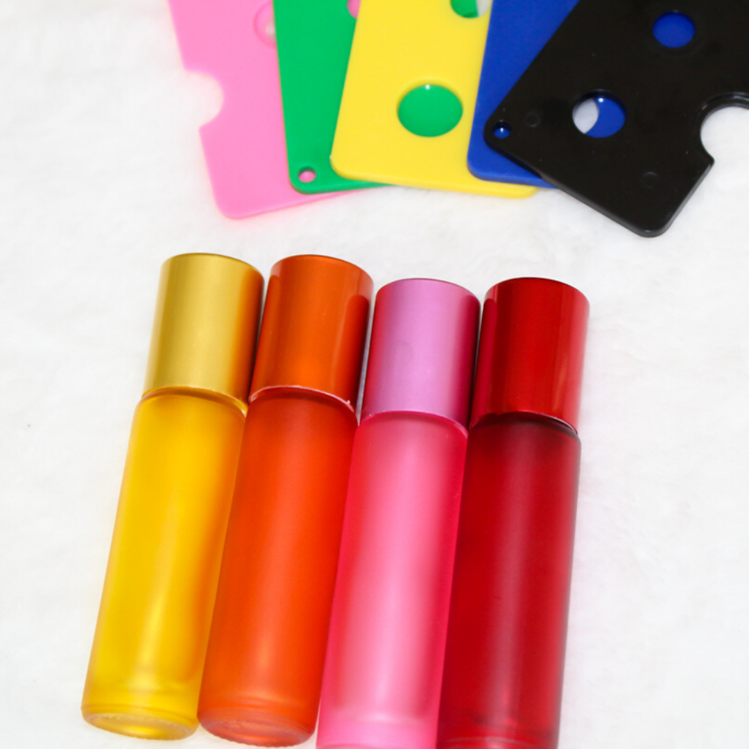 Essential Oil Frosted Glass Roller Bottles (sets of 4 or 8)