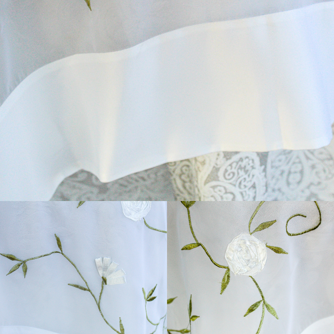 Ribbon Embroidered Table Topper