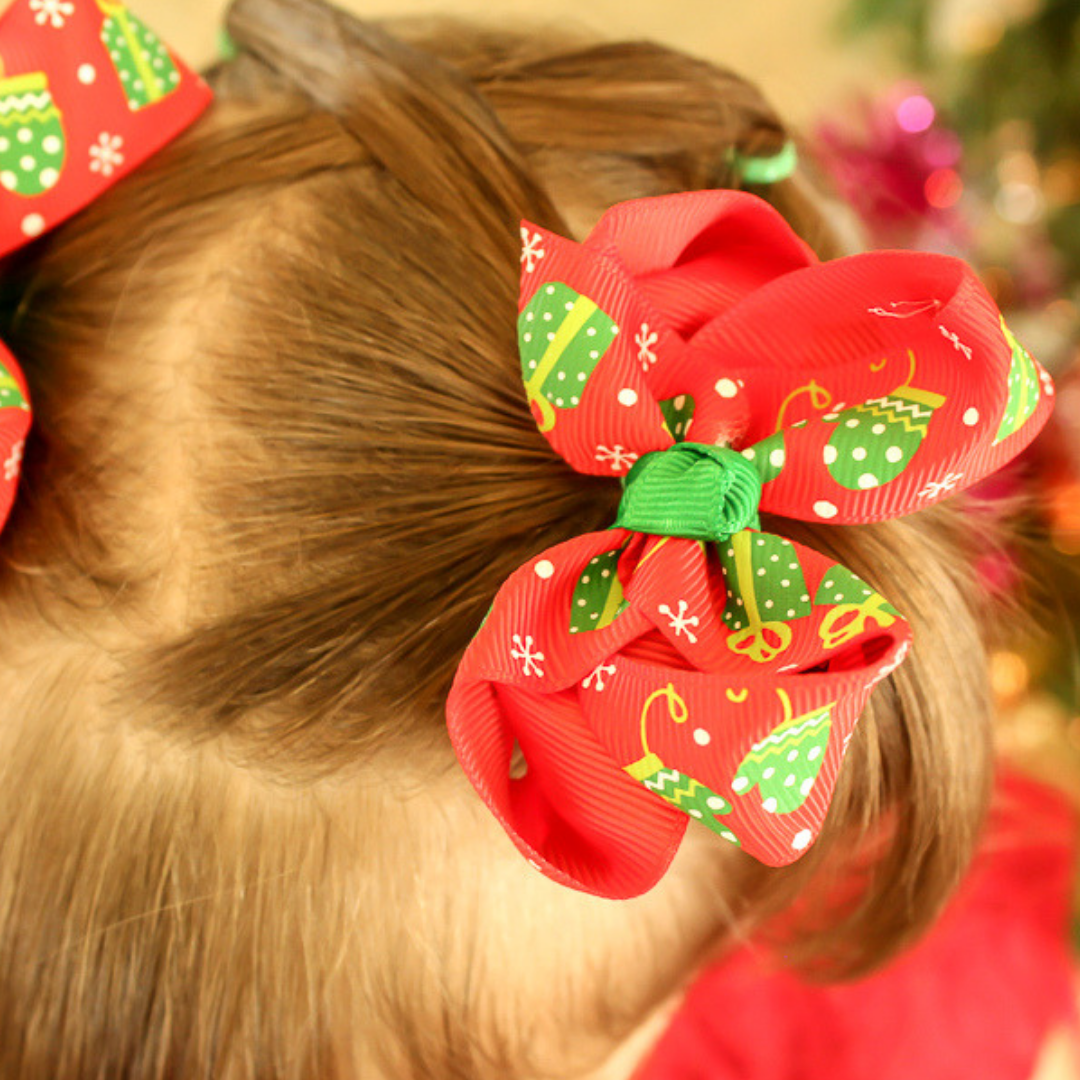 Christmas Hair Clip Bows (set of 2)
