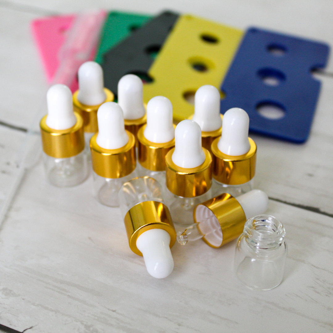 Essential Oil Glass Dropper Bottles (set of 5)