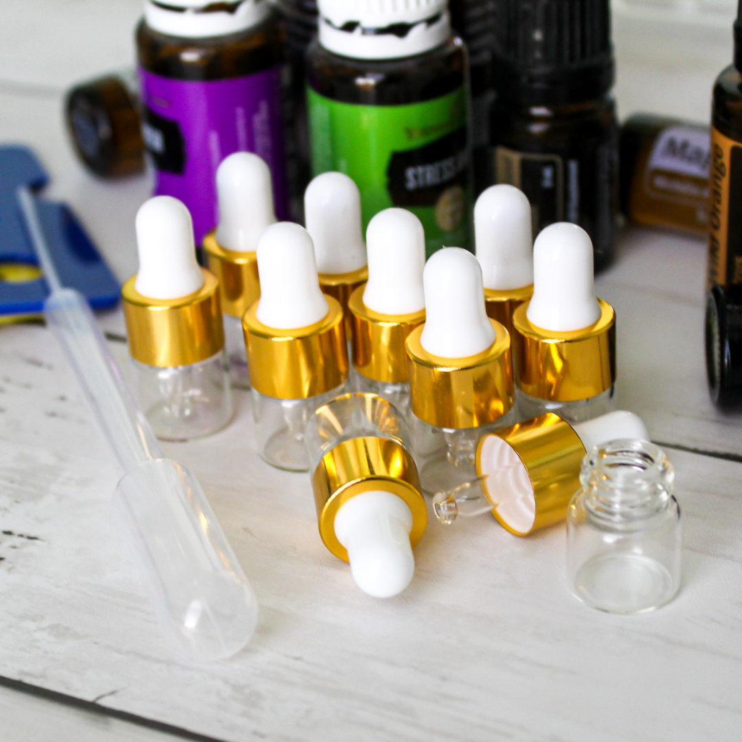 Essential Oil Glass Dropper Bottles (set of 5)
