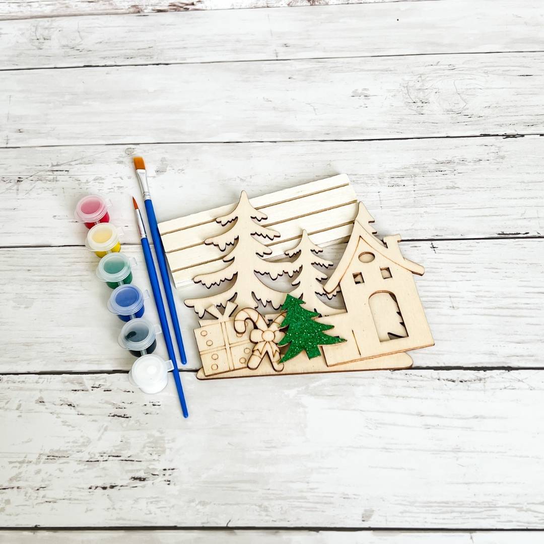 3d wood christmas craft kit house