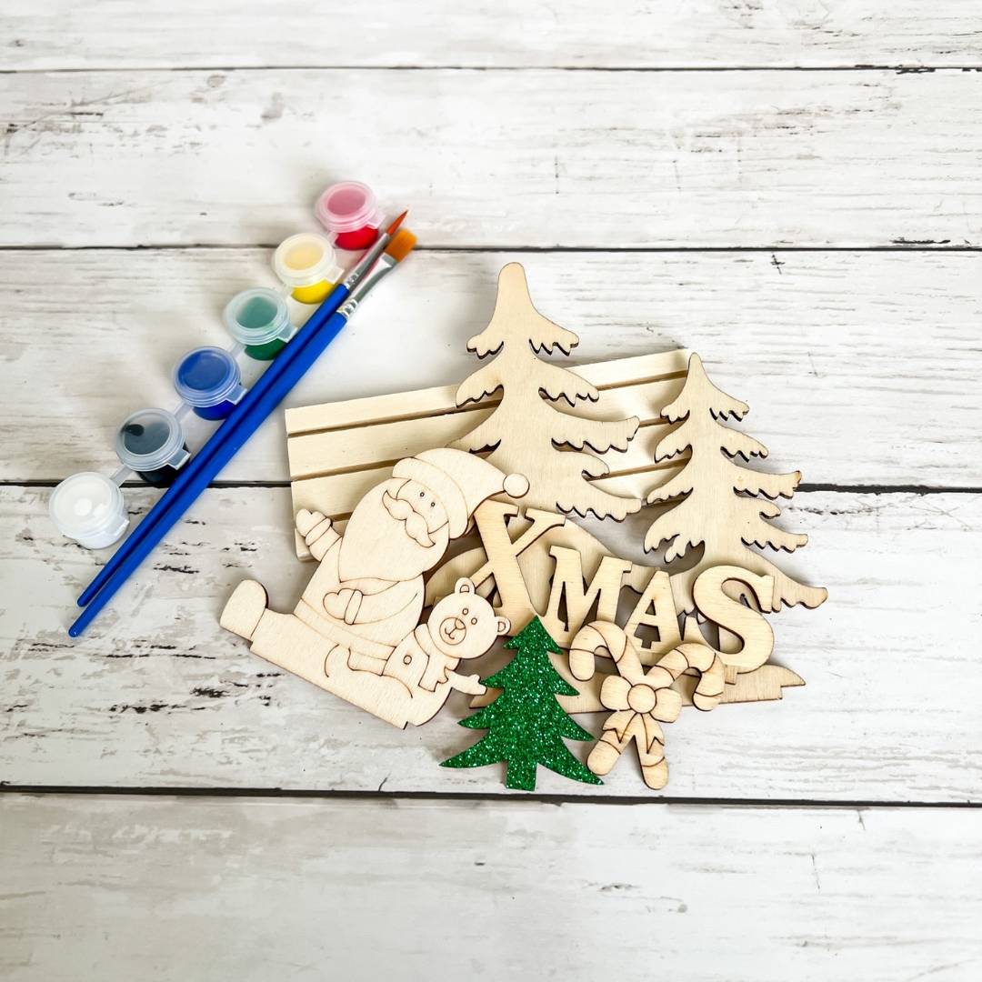 3d wood christmas craft kit santa