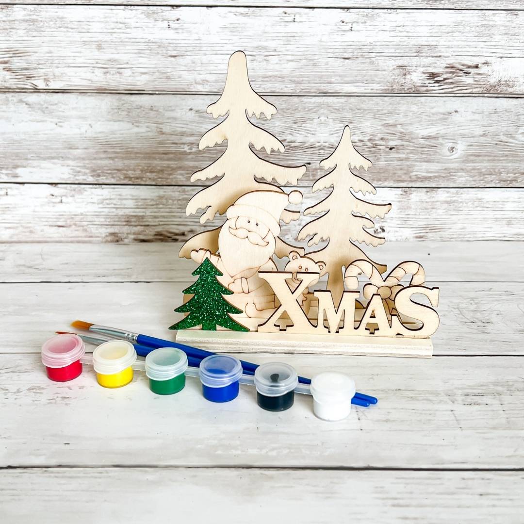 3d wood christmas craft kit santa