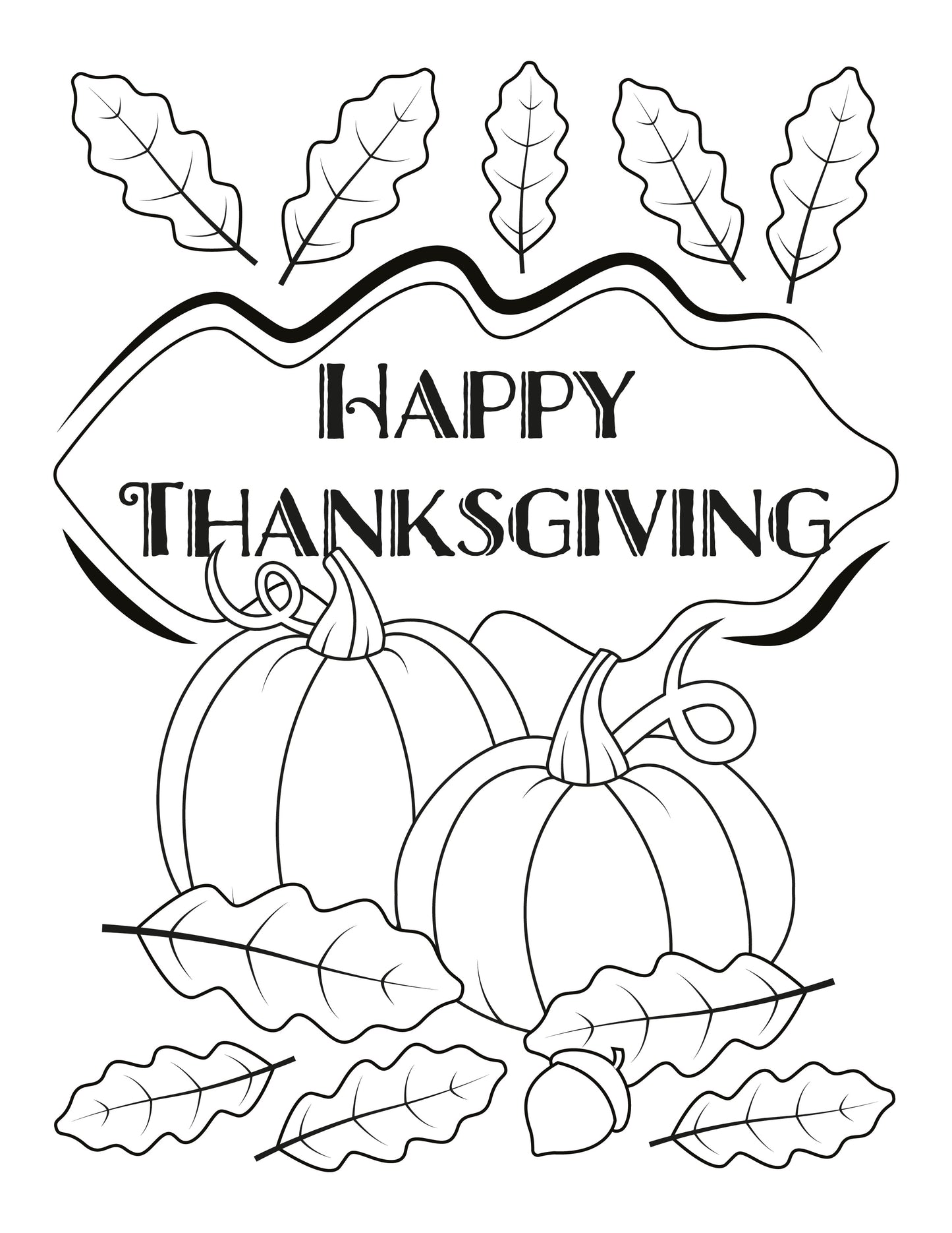 Happy Thanksgiving Coloring Page