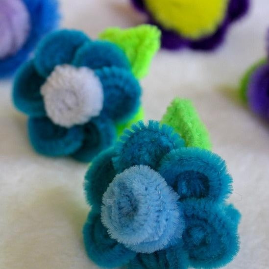Fuzzy Flower Rings (set of 3)