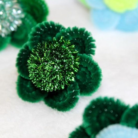 Fuzzy Flower Rings (set of 3)