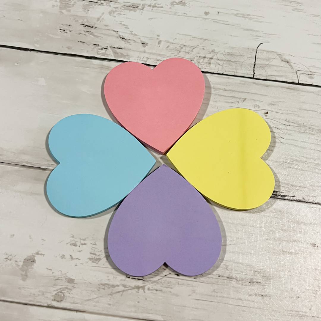 Stick with Love Heart Sticky Notes