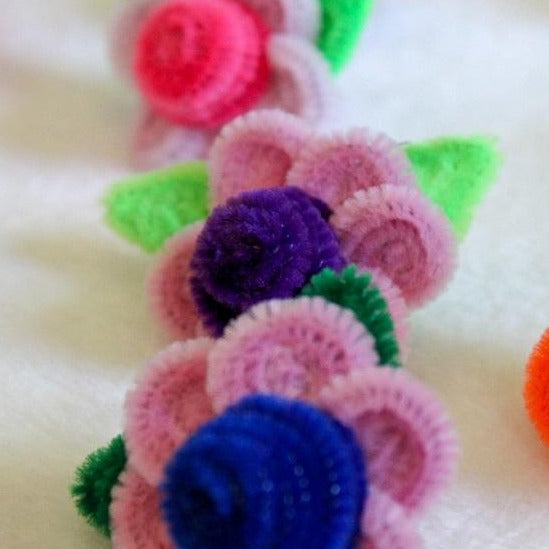 Fuzzy Flower Rings (set of 3)