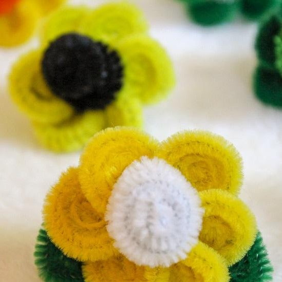 Fuzzy Flower Rings (set of 3)