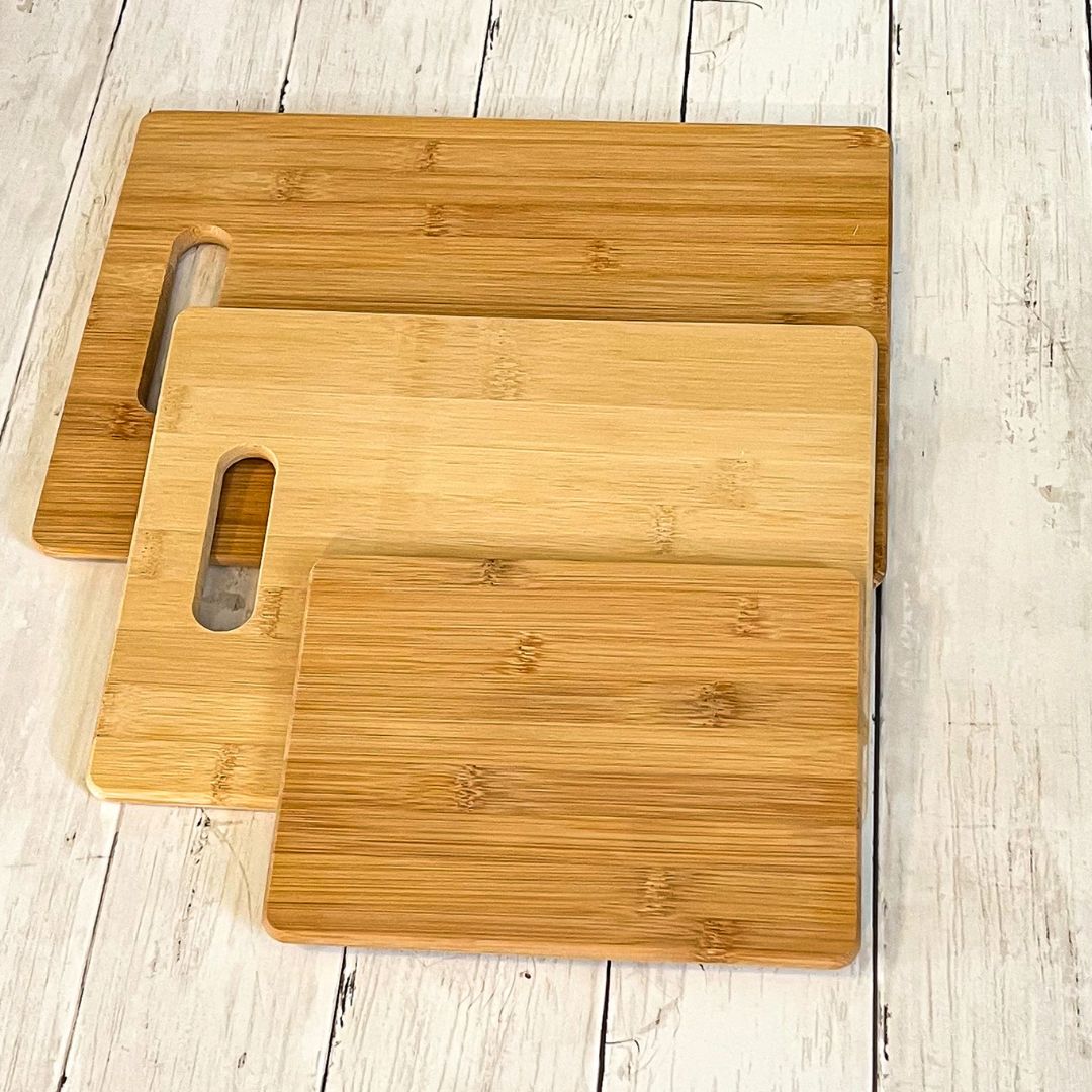 3 sizes of bamboo butter boards