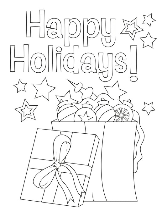 Happy Holidays Coloring Page