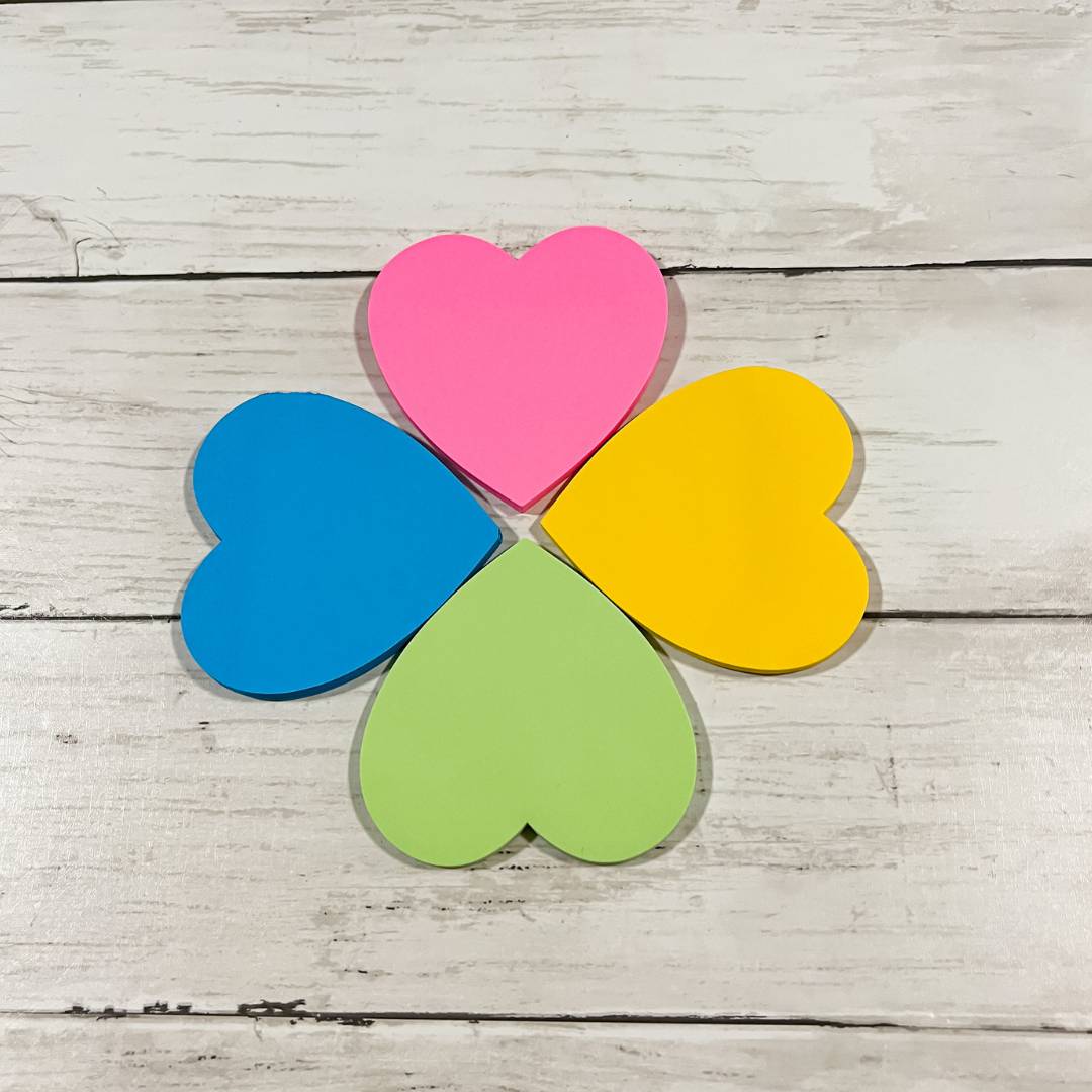 Stick with Love Heart Sticky Notes