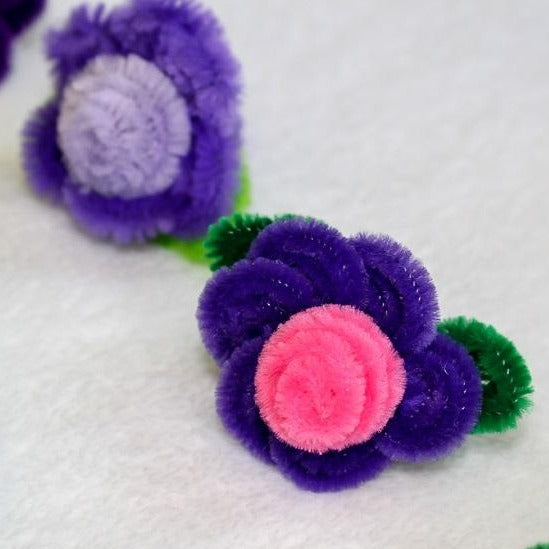 Fuzzy Flower Rings (set of 3)